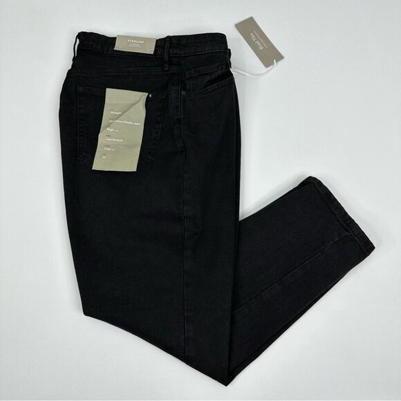 Everlane‎ Women's NWT Black The Curvy Cheeky Straight Leg Jean W32/L26 Crop - Picture 3 of 11